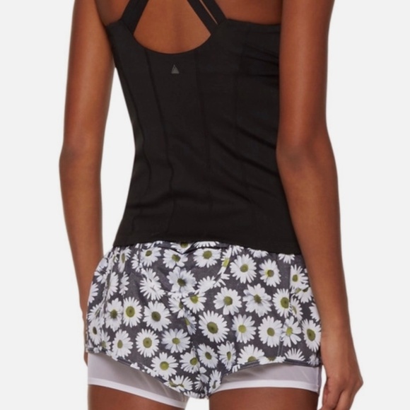★NWT adidas by stella mccartney Layered floral-print stretch-mesh short S★ - Picture 2 of 9